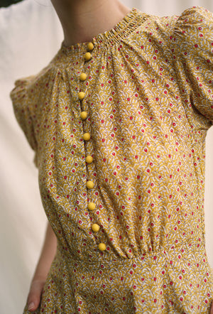 
                  
                    The Look of Love Cotton Dress in Yellow Bloom
                  
                