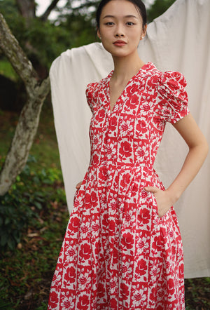 
                  
                    Old Time Charm Cotton Dress in Floral Grace
                  
                