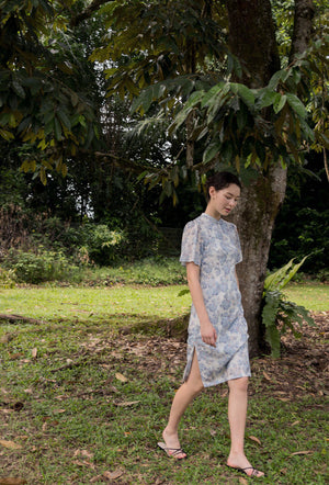 
                  
                    Favorite Oriental Cotton Cheongsam in Dreamy Blue
                  
                