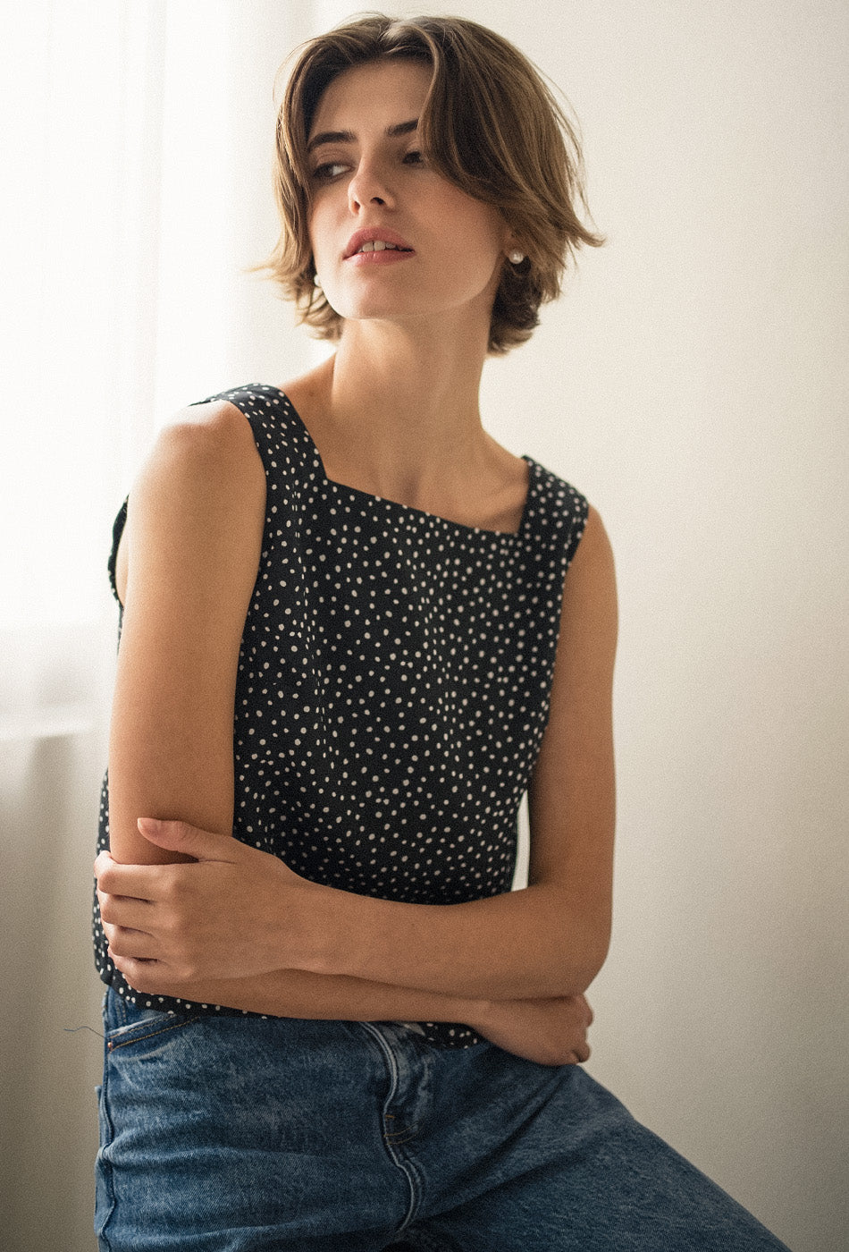 Goldie Cotton Top in Freckles