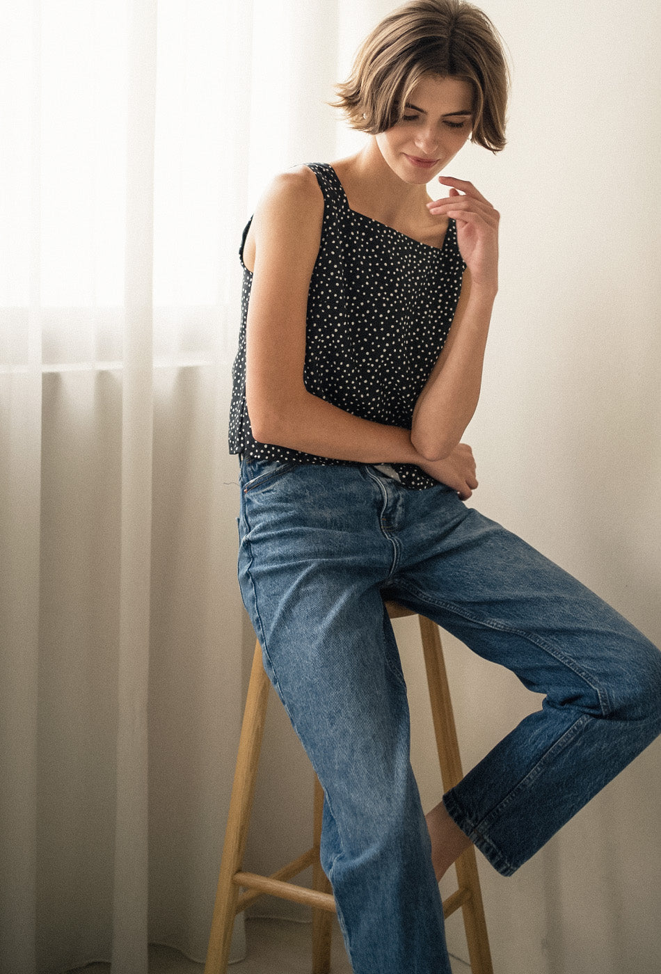 Goldie Cotton Top in Freckles