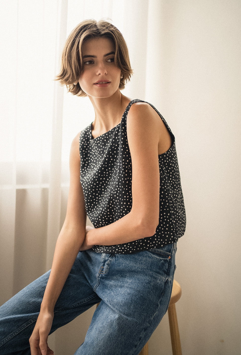 Goldie Cotton Top in Freckles