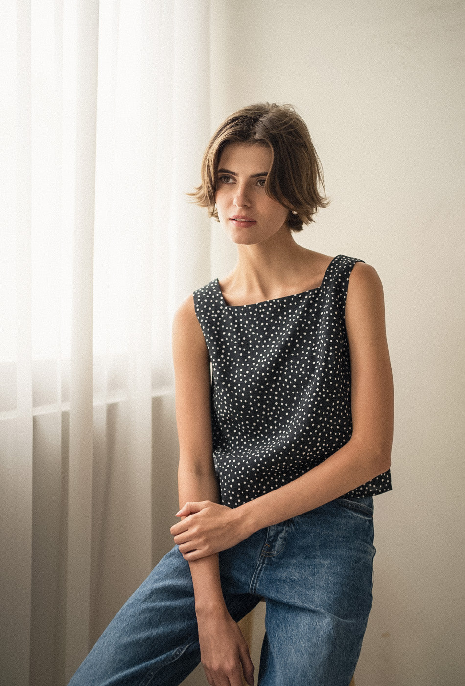 Goldie Cotton Top in Freckles