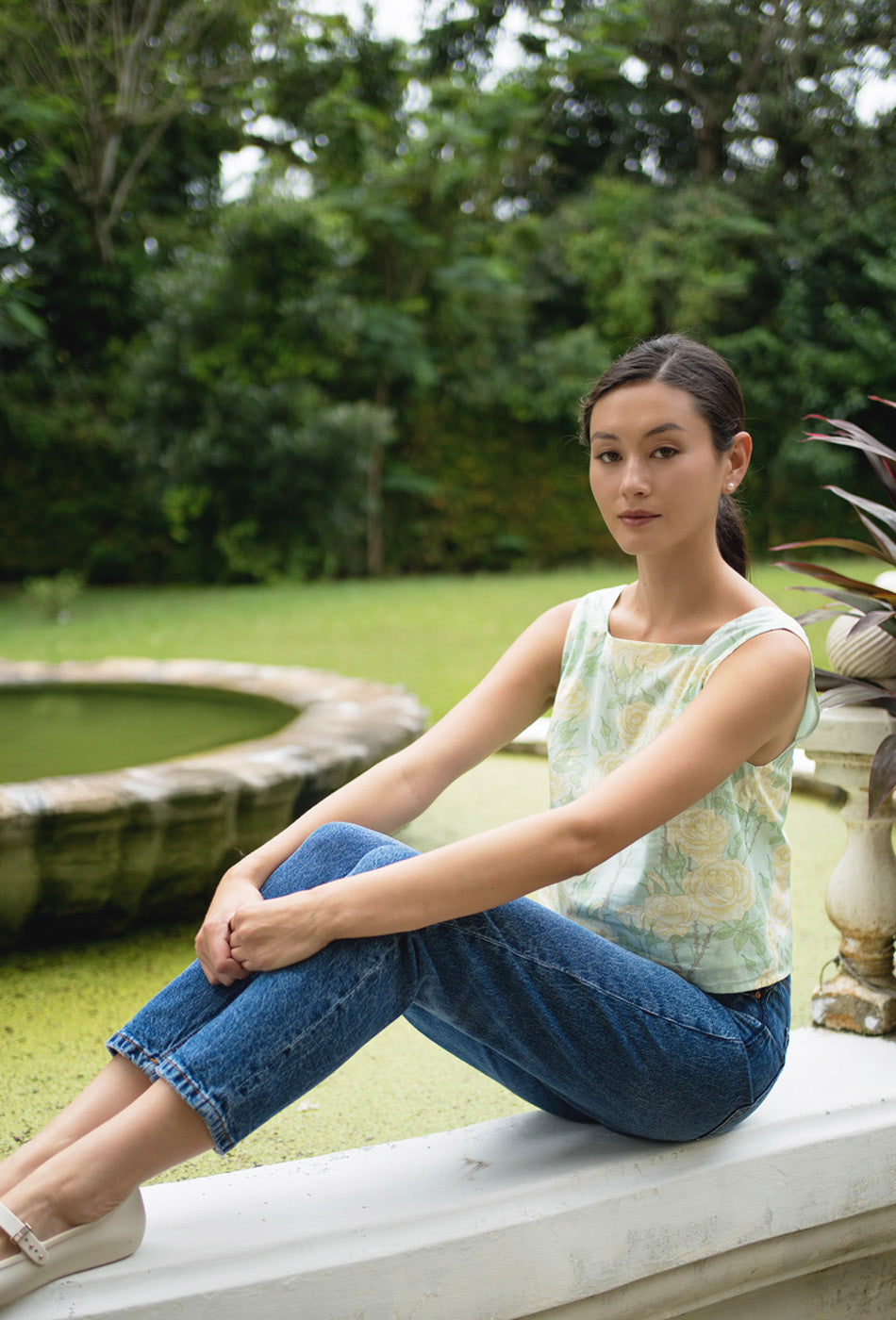 Goldie Cotton Top in Minted Rose