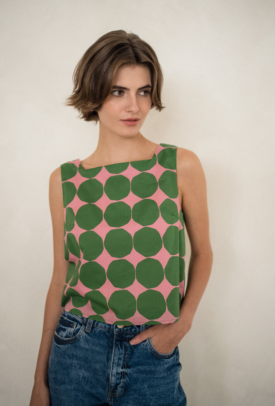 Goldie Cotton Top in Roseleaf
