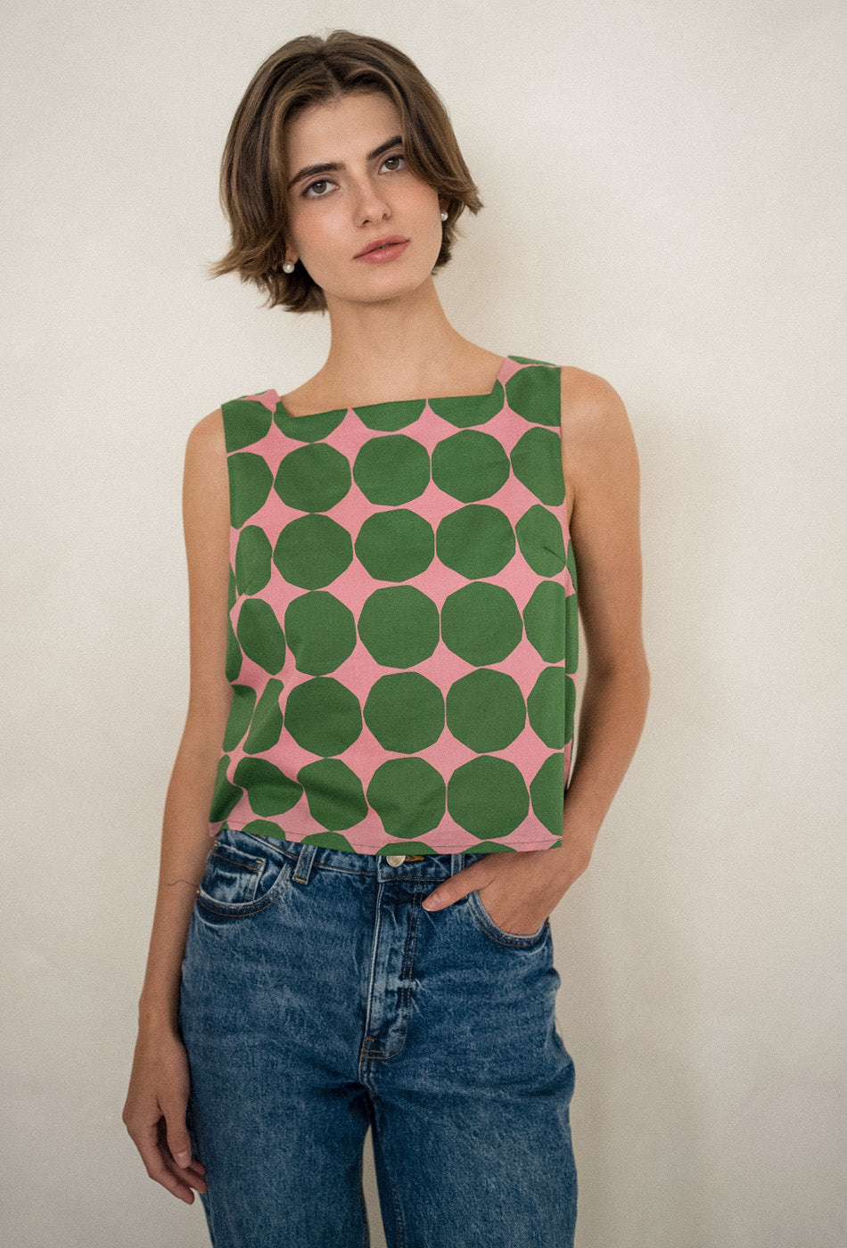 Goldie Cotton Top in Roseleaf