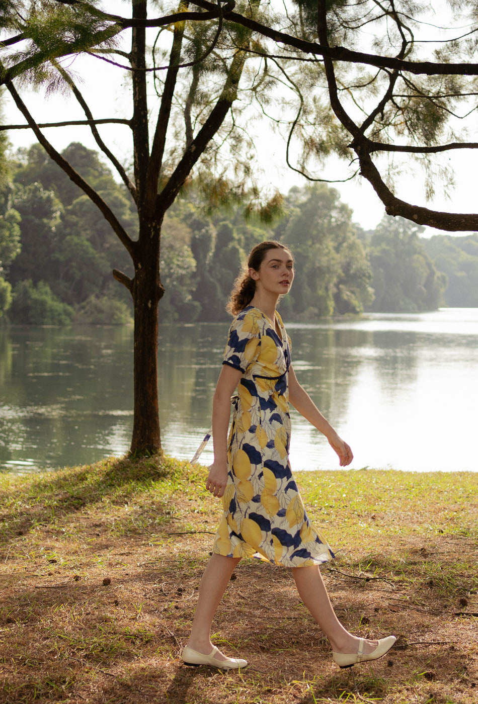 Honey, Honey Cotton Dress in Fresh Lemons