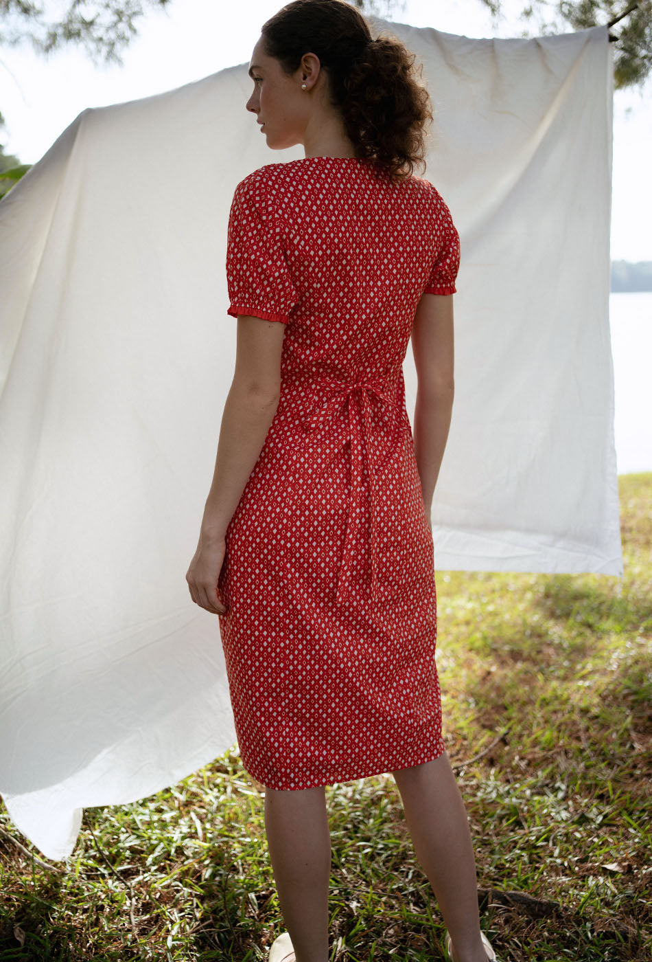 Honey, Honey Cotton Dress in Red Romance