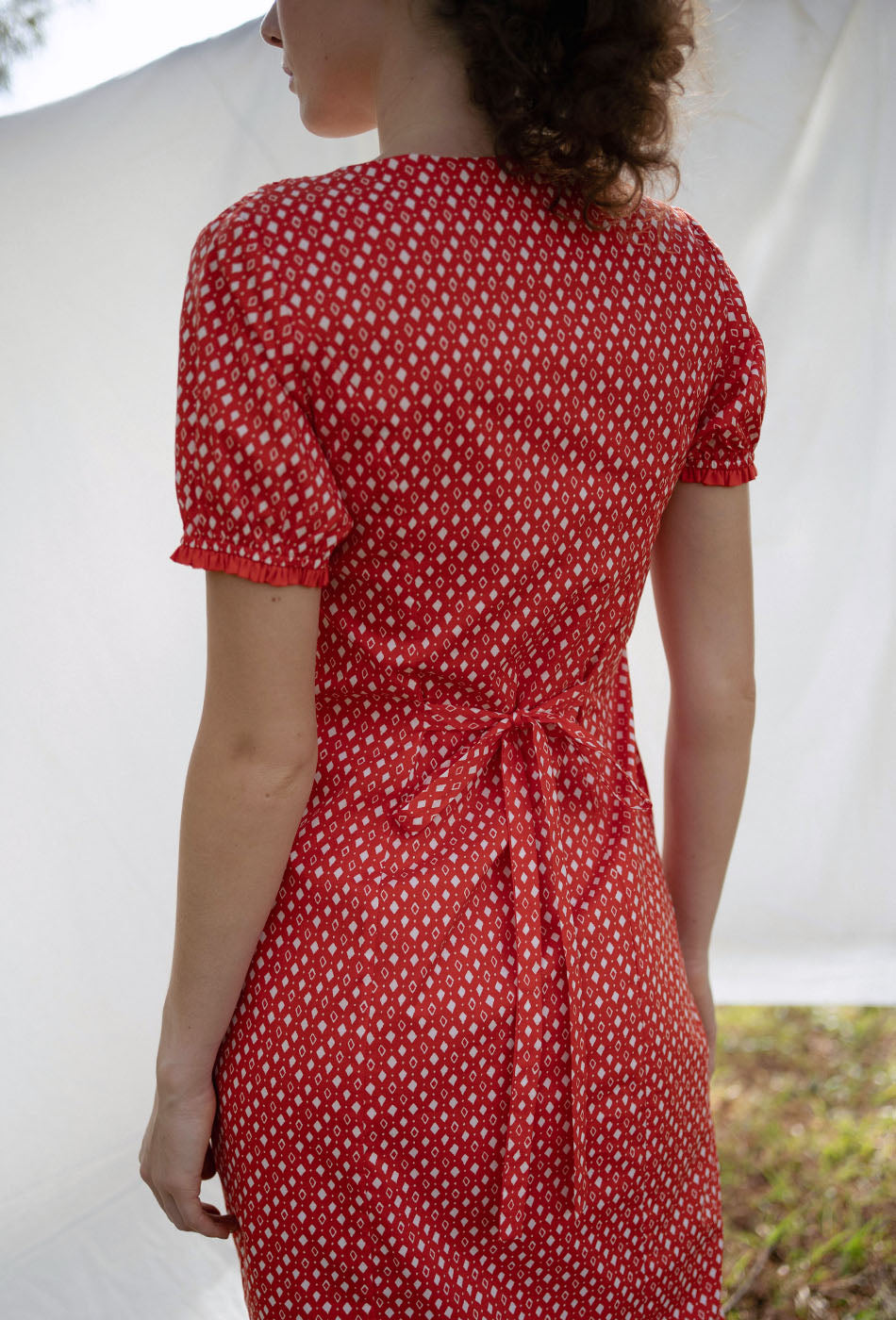 Honey, Honey Cotton Dress in Red Romance