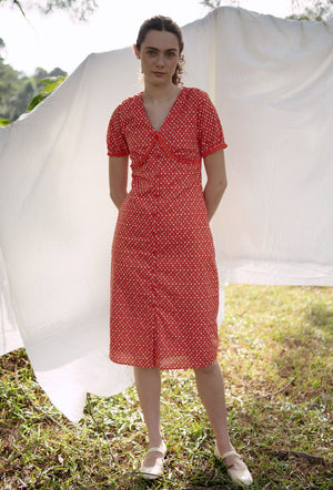 
                  
                    Honey, Honey Cotton Dress in Red Romance
                  
                