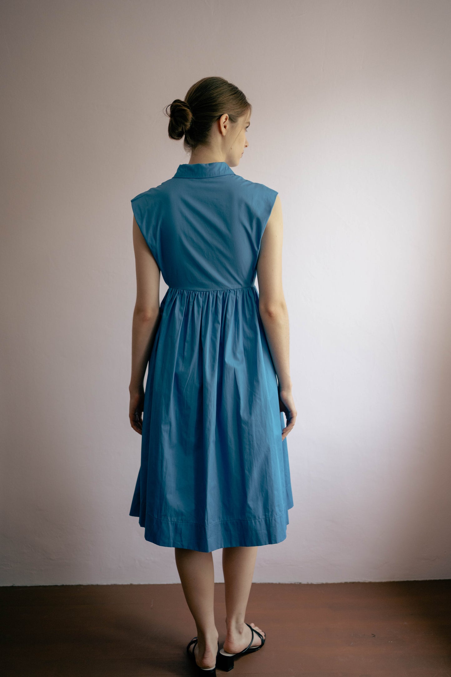 Memory Lane Cotton Dress in Blue