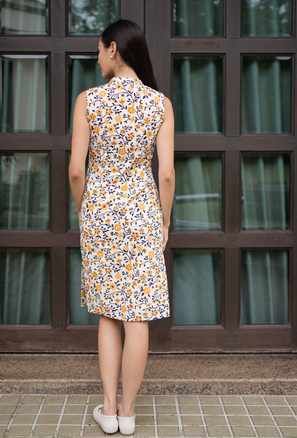 Mom's Closet Cotton Cheongsam in Golden Keepsake