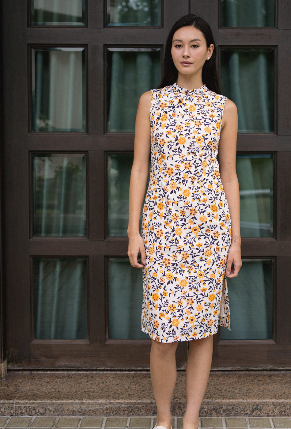 Mom's Closet Cotton Cheongsam in Golden Keepsake