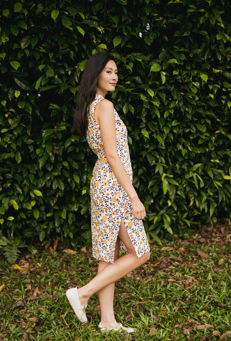 Mom's Closet Cotton Cheongsam in Golden Keepsake