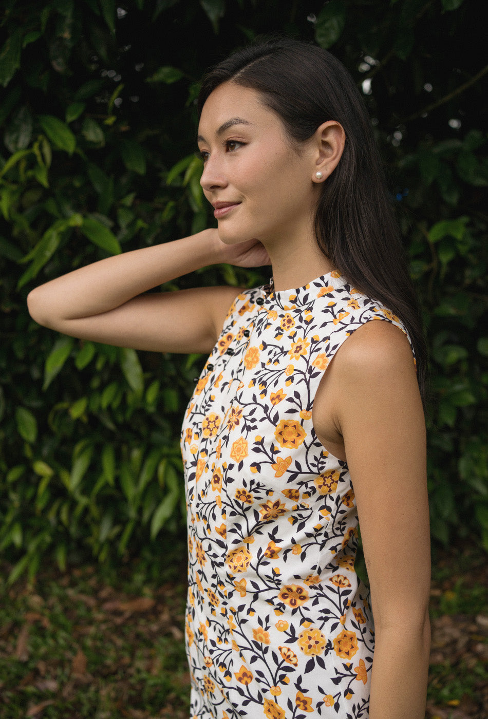 Mom's Closet Cotton Cheongsam in Golden Keepsake