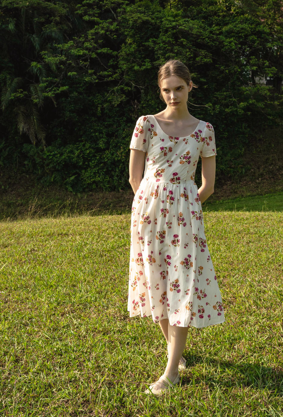 Moon River Cotton Dress in Sweet Posy