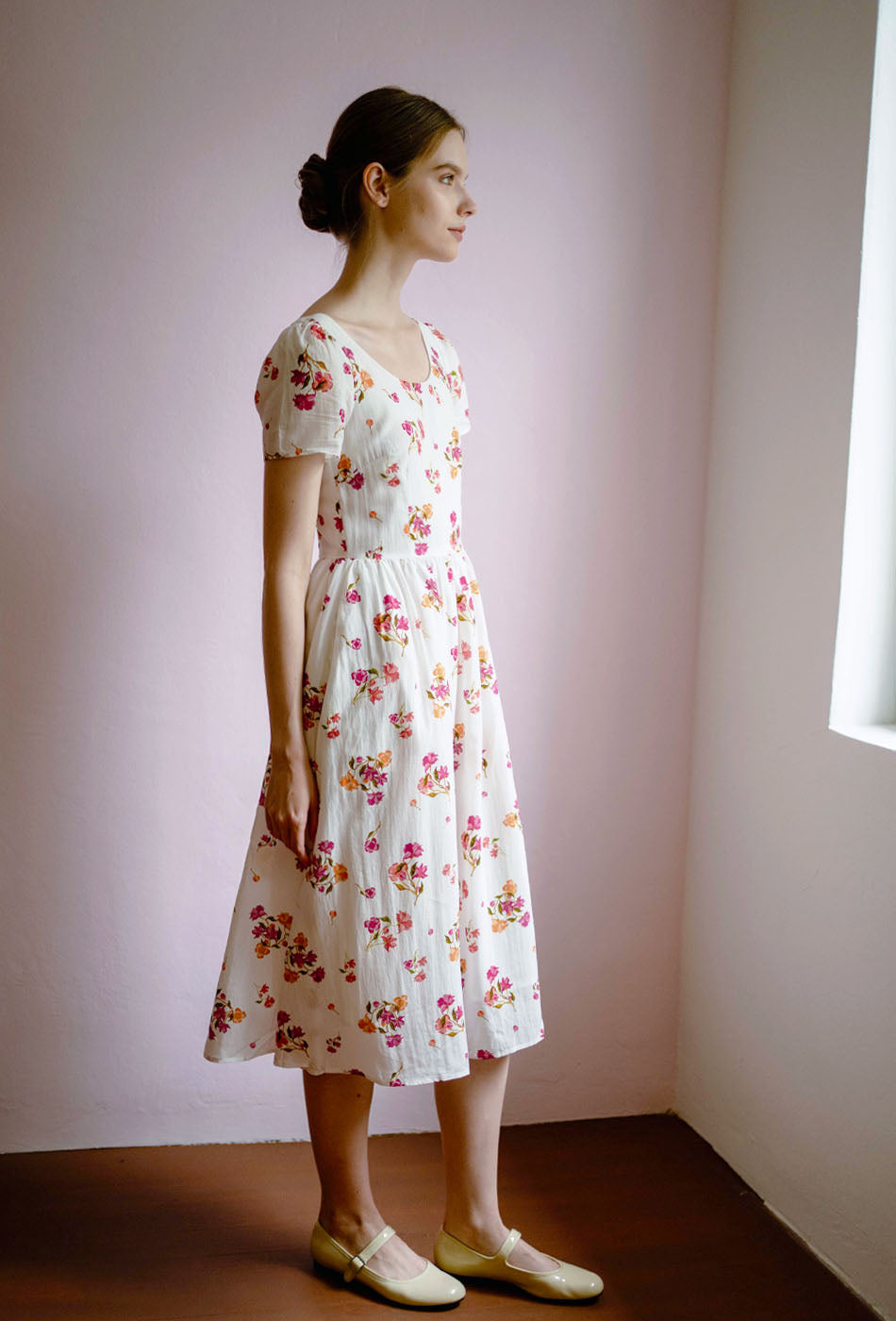 Moon River Cotton Dress in Sweet Posy