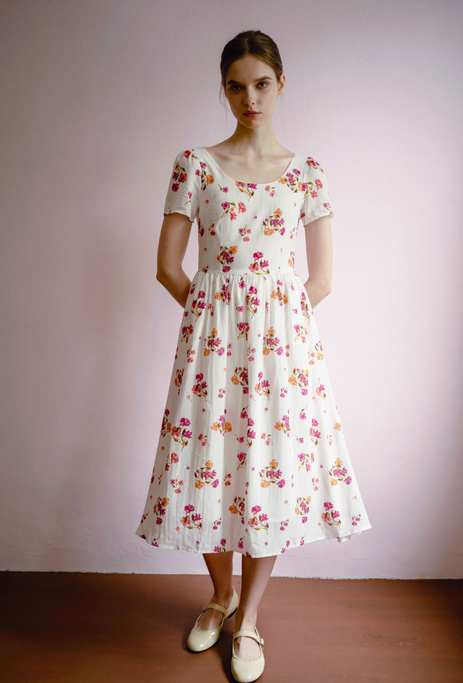 Moon River Cotton Dress in Sweet Posy