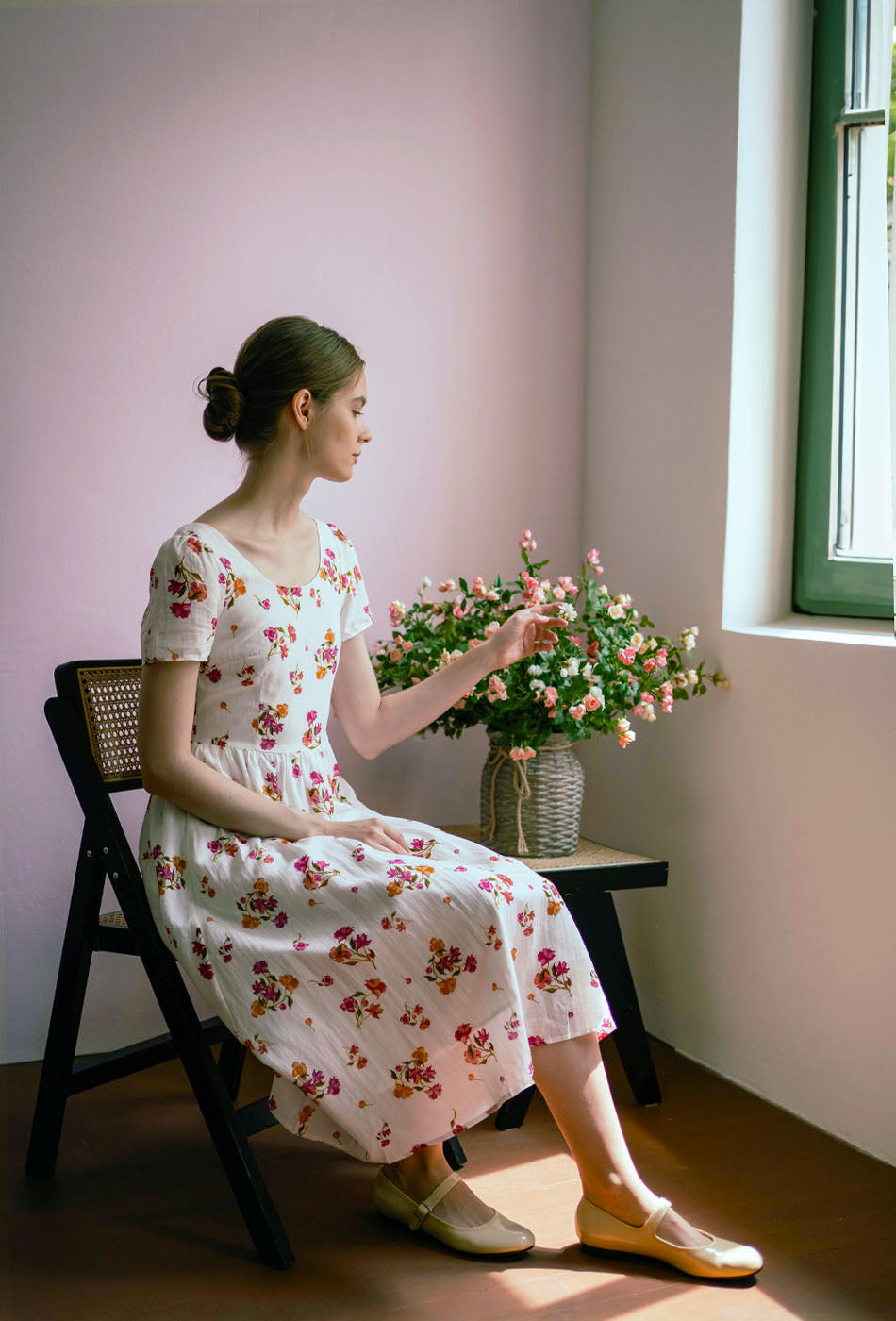 Moon River Cotton Dress in Sweet Posy