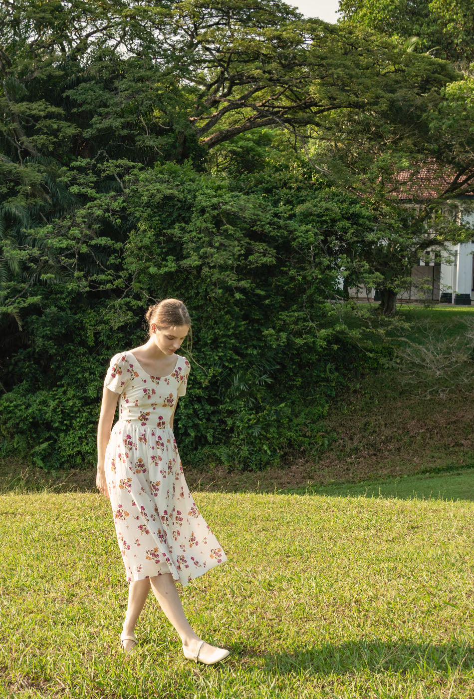 Moon River Cotton Dress in Sweet Posy