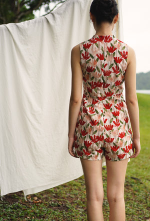 
                  
                    Teatime in the Garden Cheongsam Romper in Fresh in Bloom
                  
                