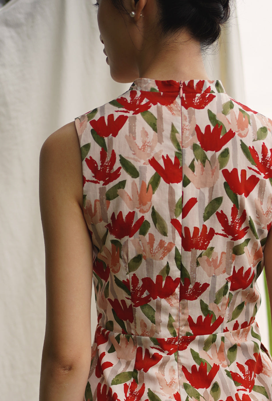 Teatime in the Garden Cheongsam Romper in Fresh in Bloom