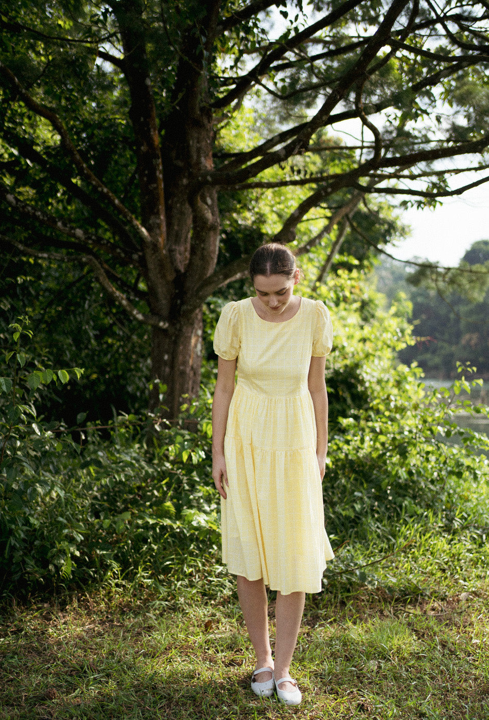 Tea II Cotton Dress in Buttermilk