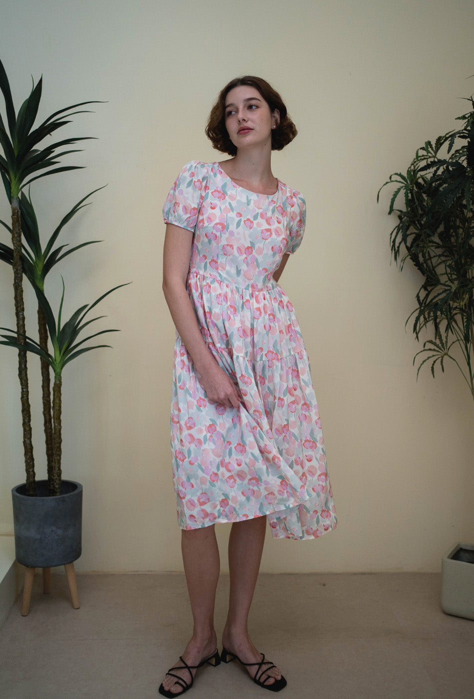 Tea II Cotton Dress in Pink Valentine