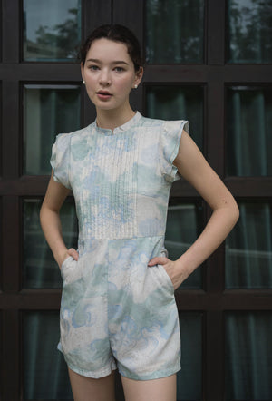 
                  
                    Summer Days Cheongsam Romper in London Skies
                  
                