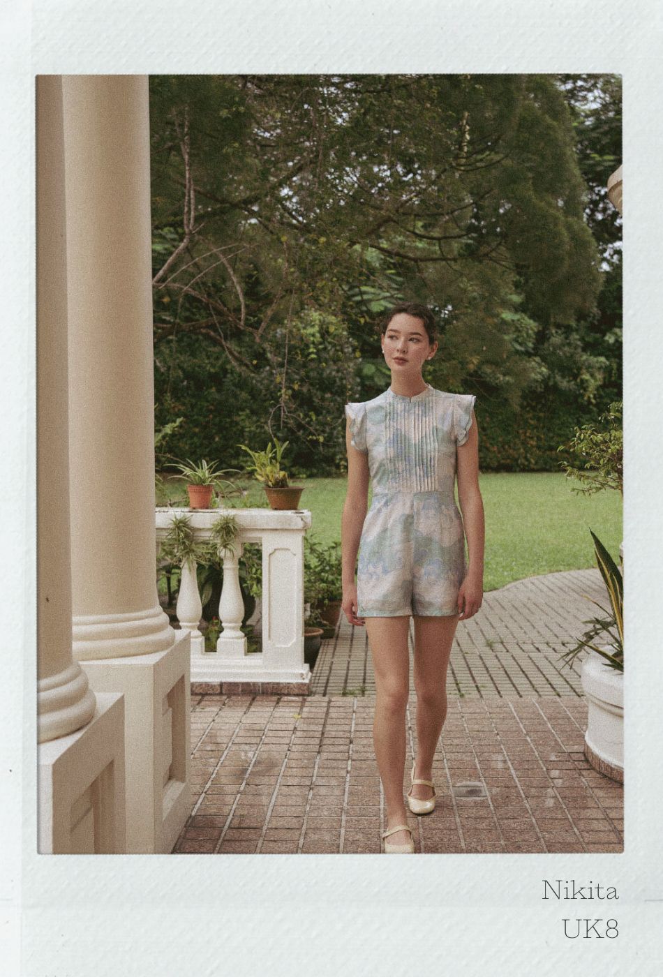 Summer Days Cheongsam Romper in London Skies