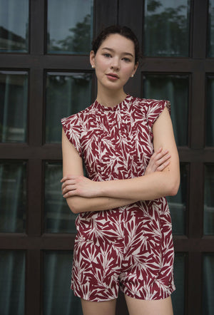 
                  
                    Summer Days Cheongsam Romper in Ruby Petals
                  
                