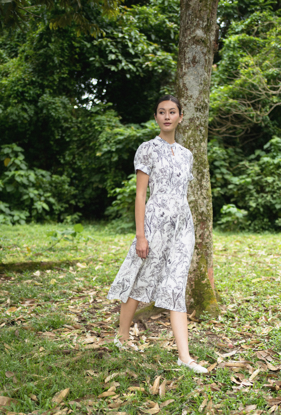 Sunday Postcard Cotton Dress in Faded Note
