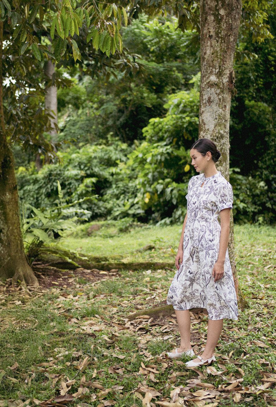 Sunday Postcard Cotton Dress in Faded Note