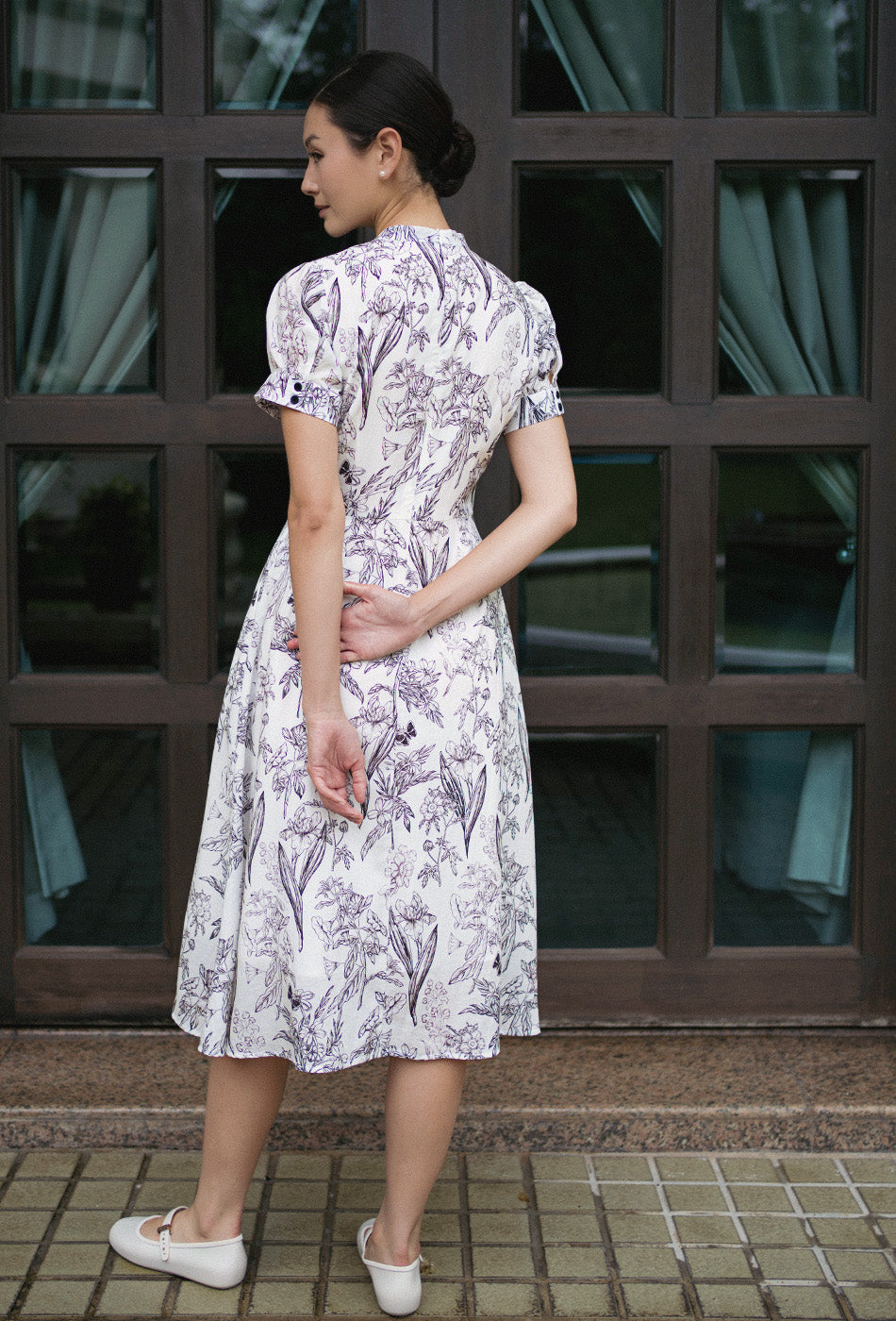 Sunday Postcard Cotton Dress in Faded Note