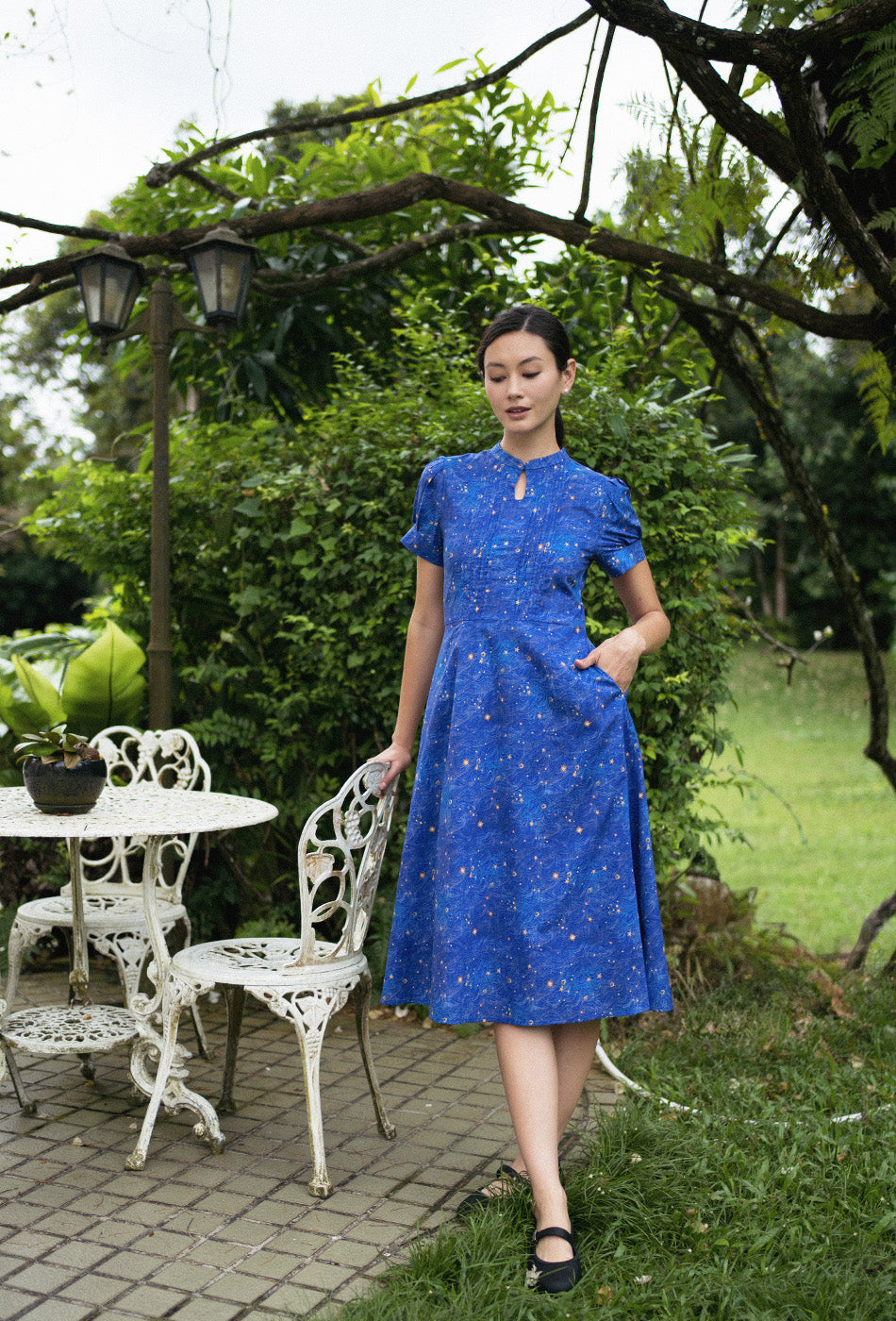 Sunday Postcard Cotton Dress in Starlight