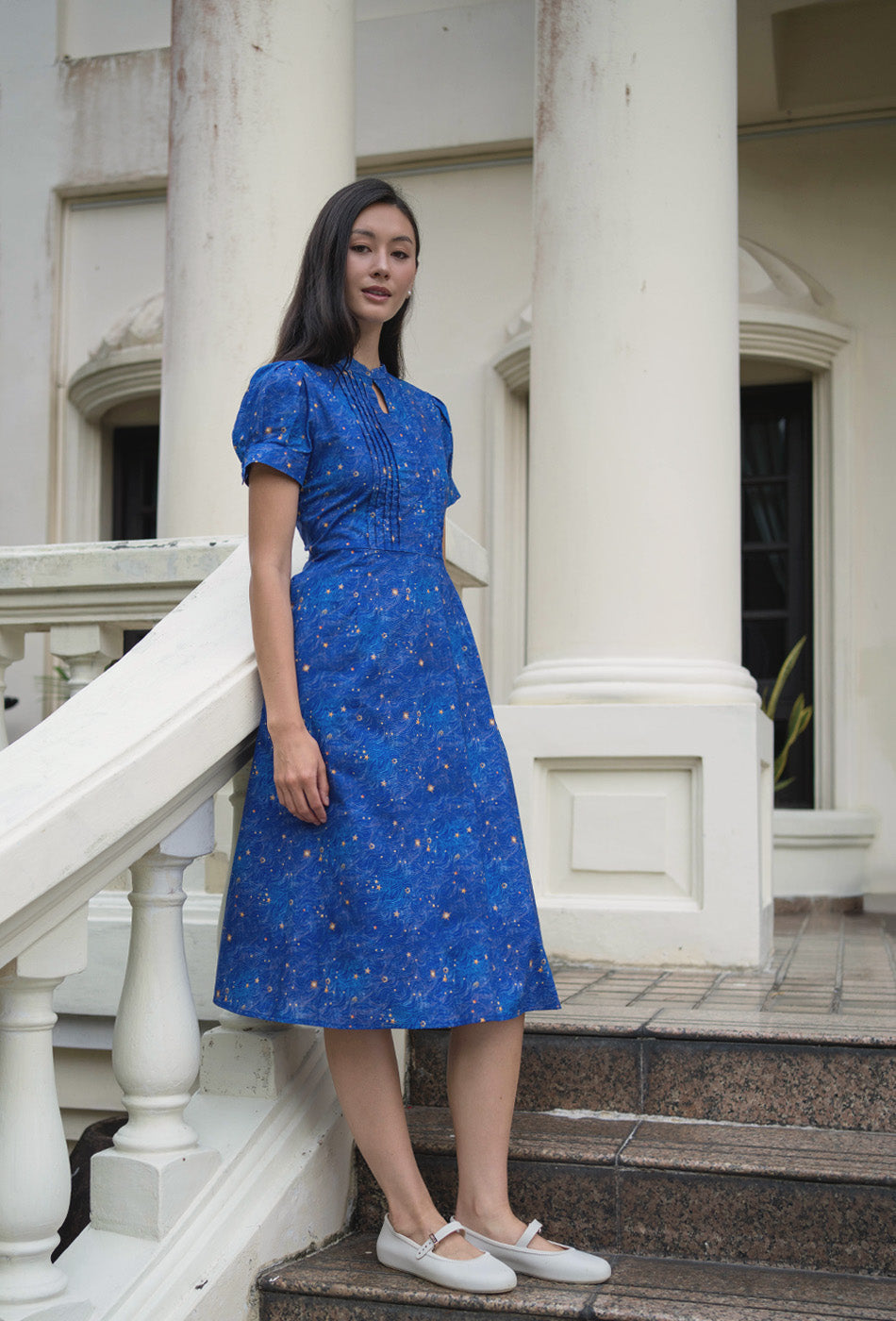 Sunday Postcard Cotton Dress in Starlight