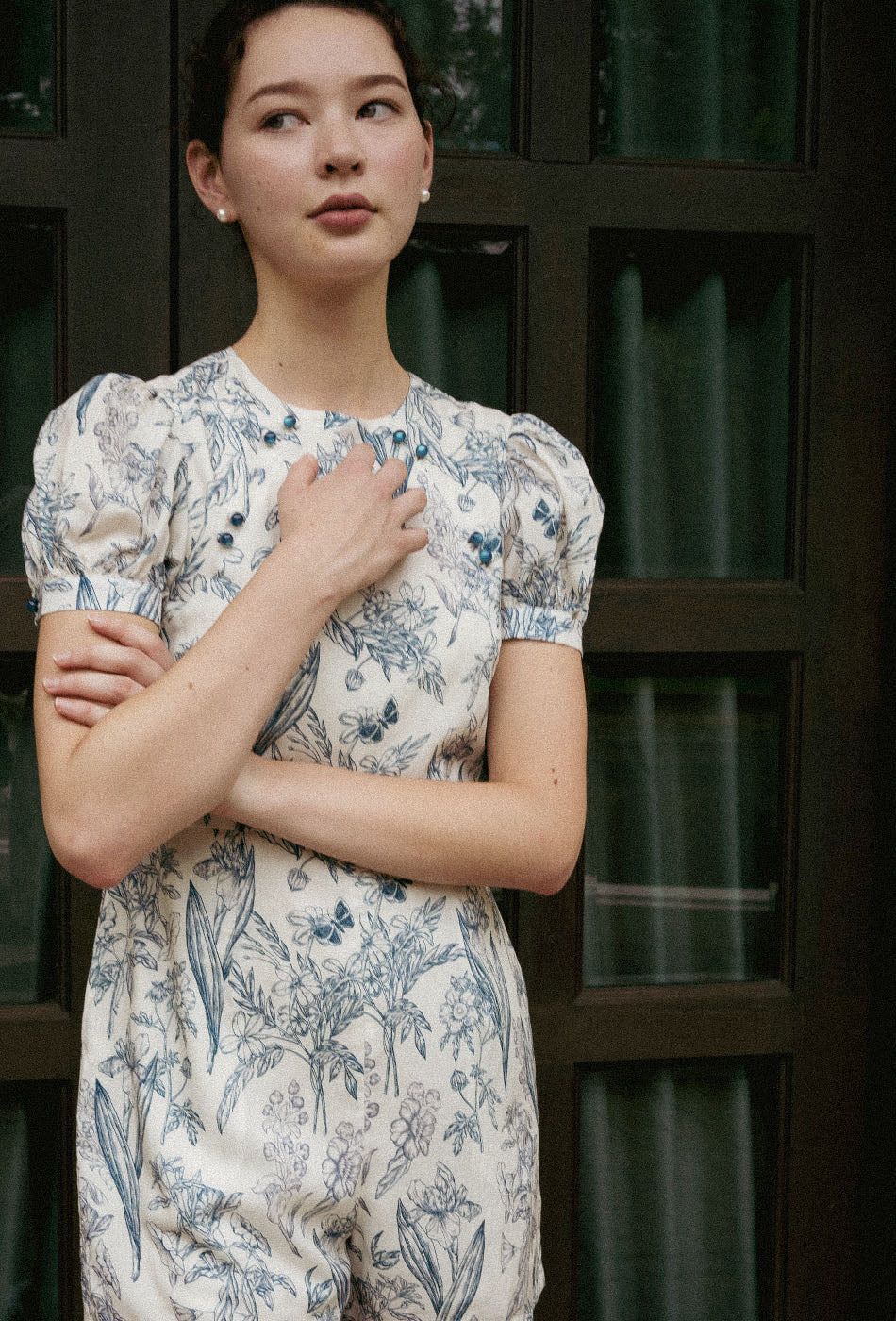 Sunlit Garden Cheongsam Romper in Floral Moments