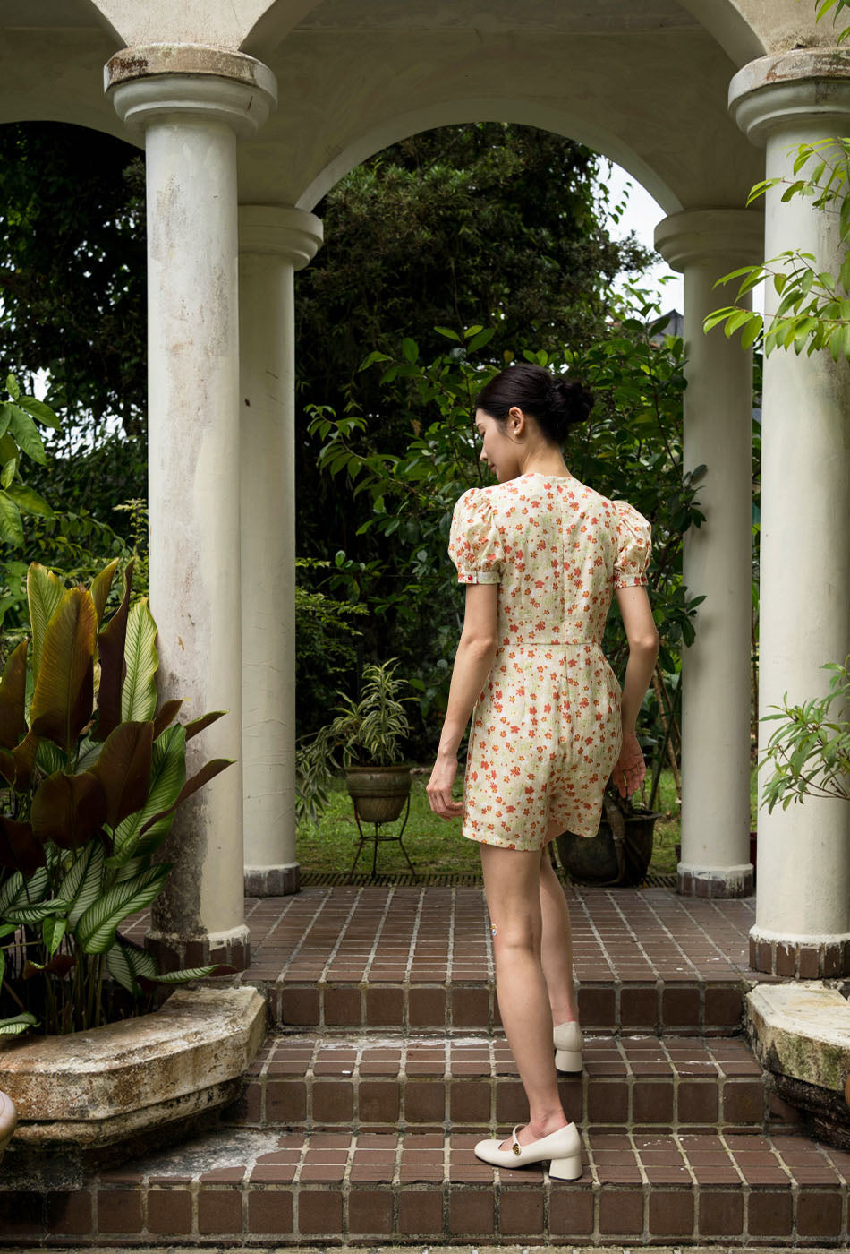 Sunlit Garden Cheongsam Romper in Sun Ready