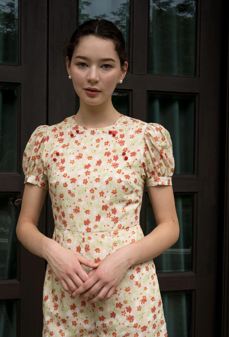 Sunlit Garden Cheongsam Romper in Sun Ready