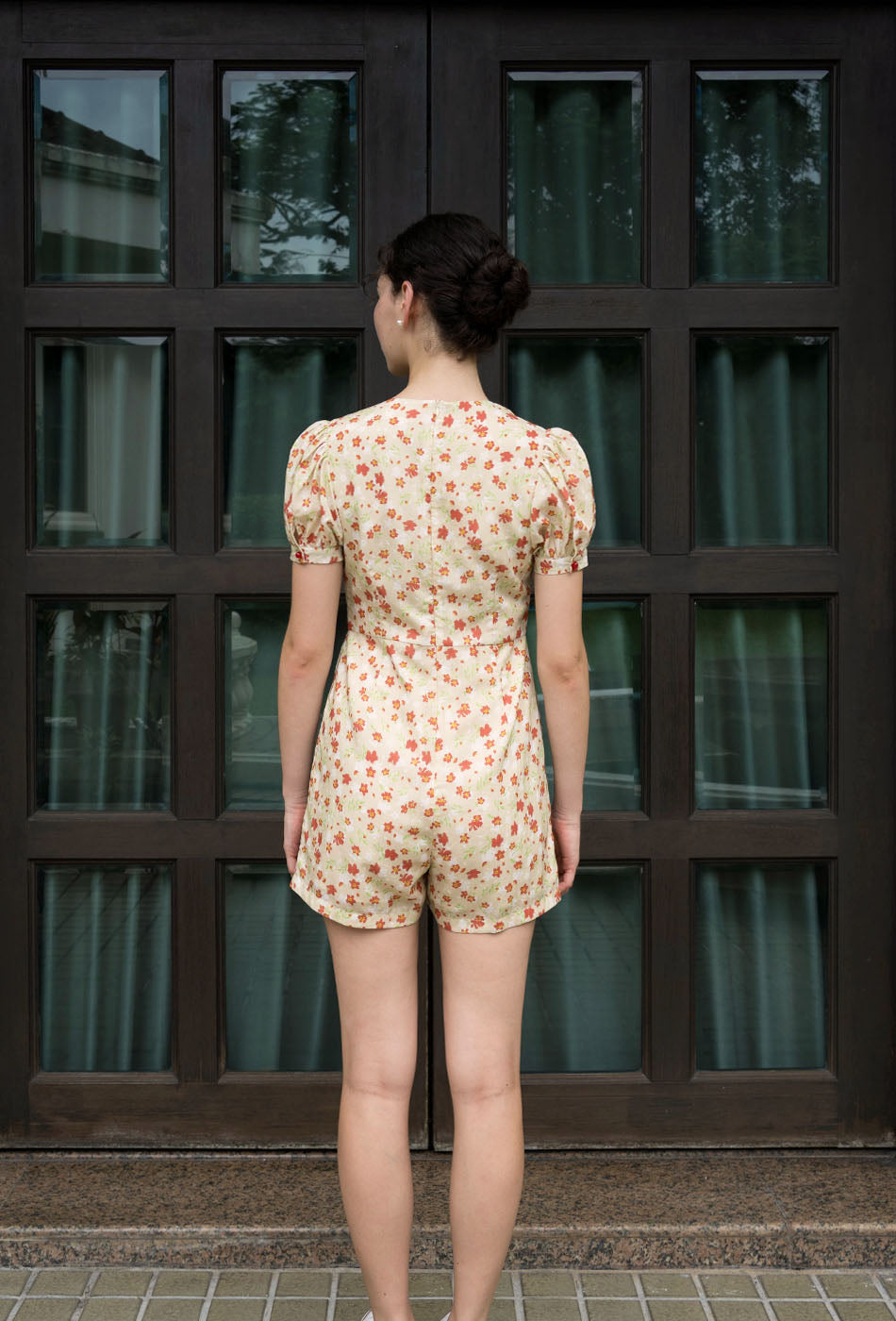 Sunlit Garden Cheongsam Romper in Sun Ready