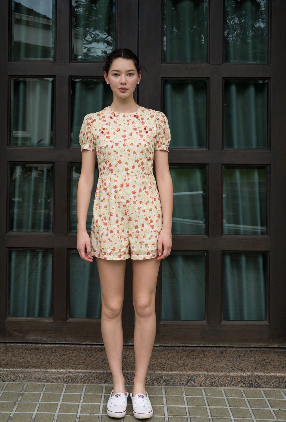 Sunlit Garden Cheongsam Romper in Sun Ready