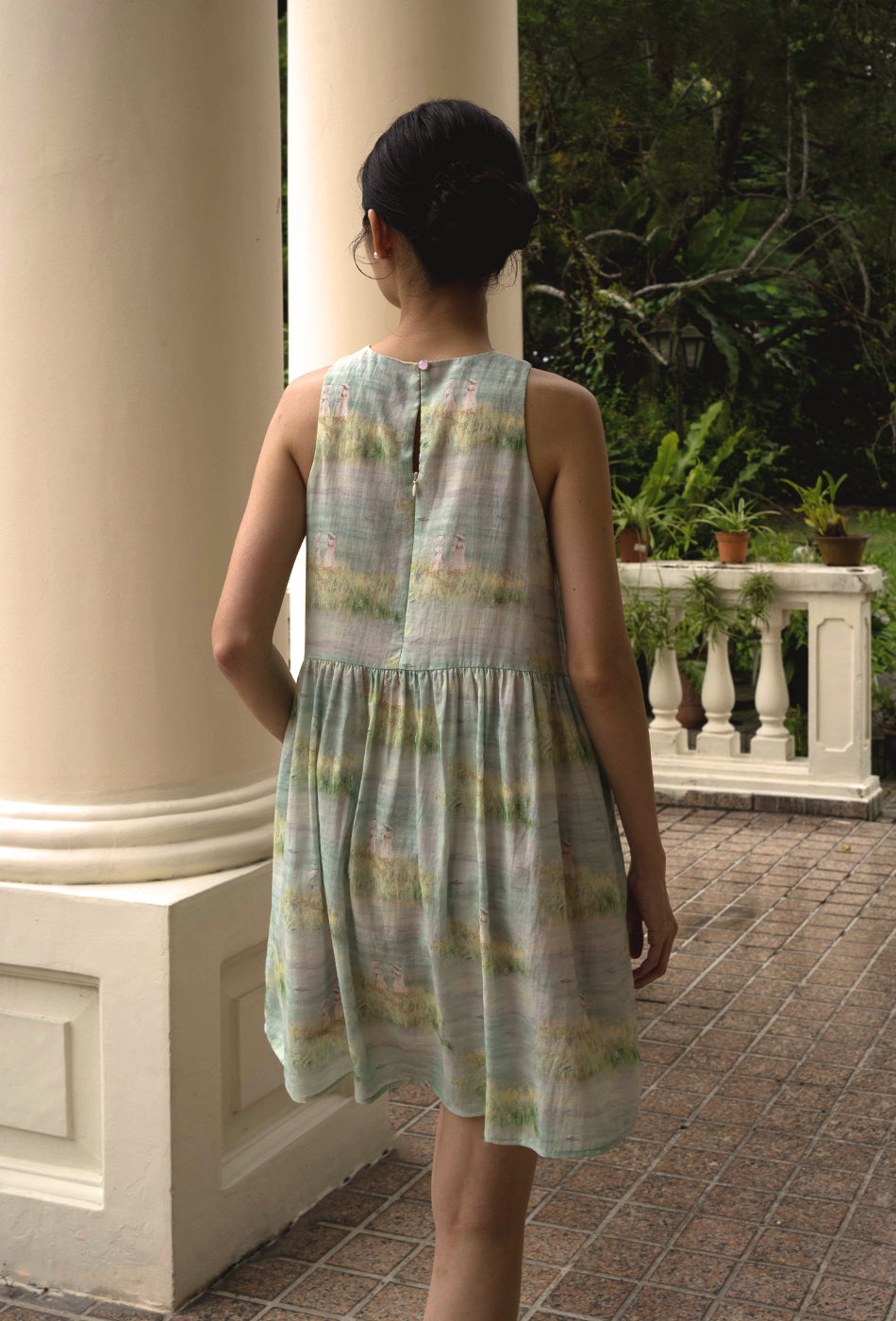 Sunshine Beam Cotton Cheongsam in Wild in Green