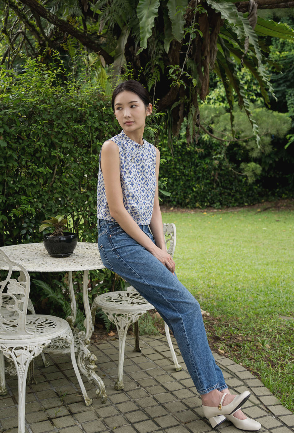 Sweet Treat Cheongsam Top in Lilac Hues