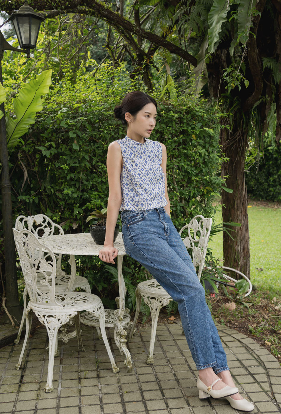 Sweet Treat Cheongsam Top in Lilac Hues