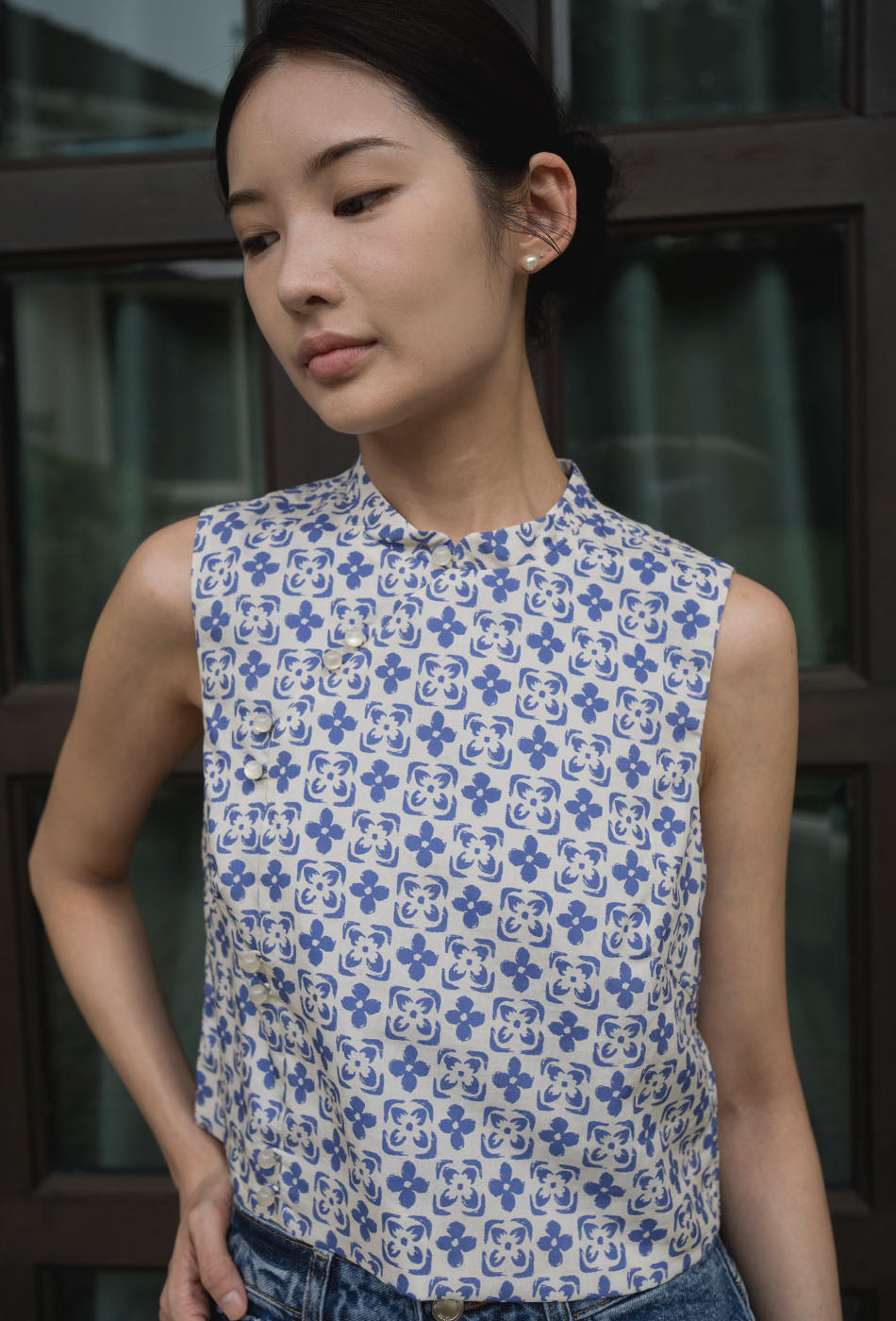 Sweet Treat Cheongsam Top in Lilac Hues