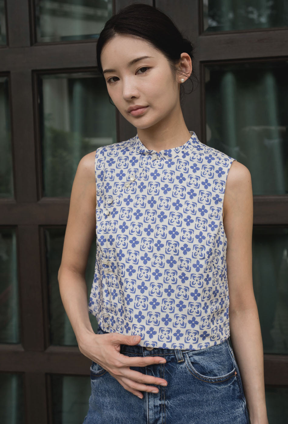 Sweet Treat Cheongsam Top in Lilac Hues