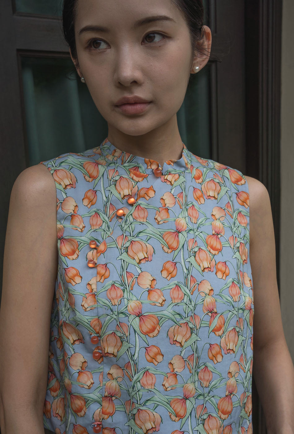 Sweet Treat Cheongsam Top in Lush Garden