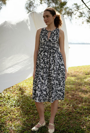 
                  
                    Swingtime Cotton Dress in Black Petals
                  
                