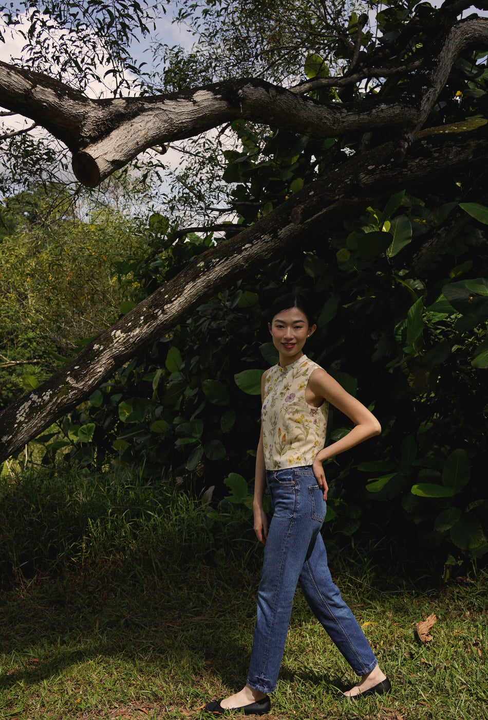 A Moment in Time Cheongsam Top in Nature's Palette