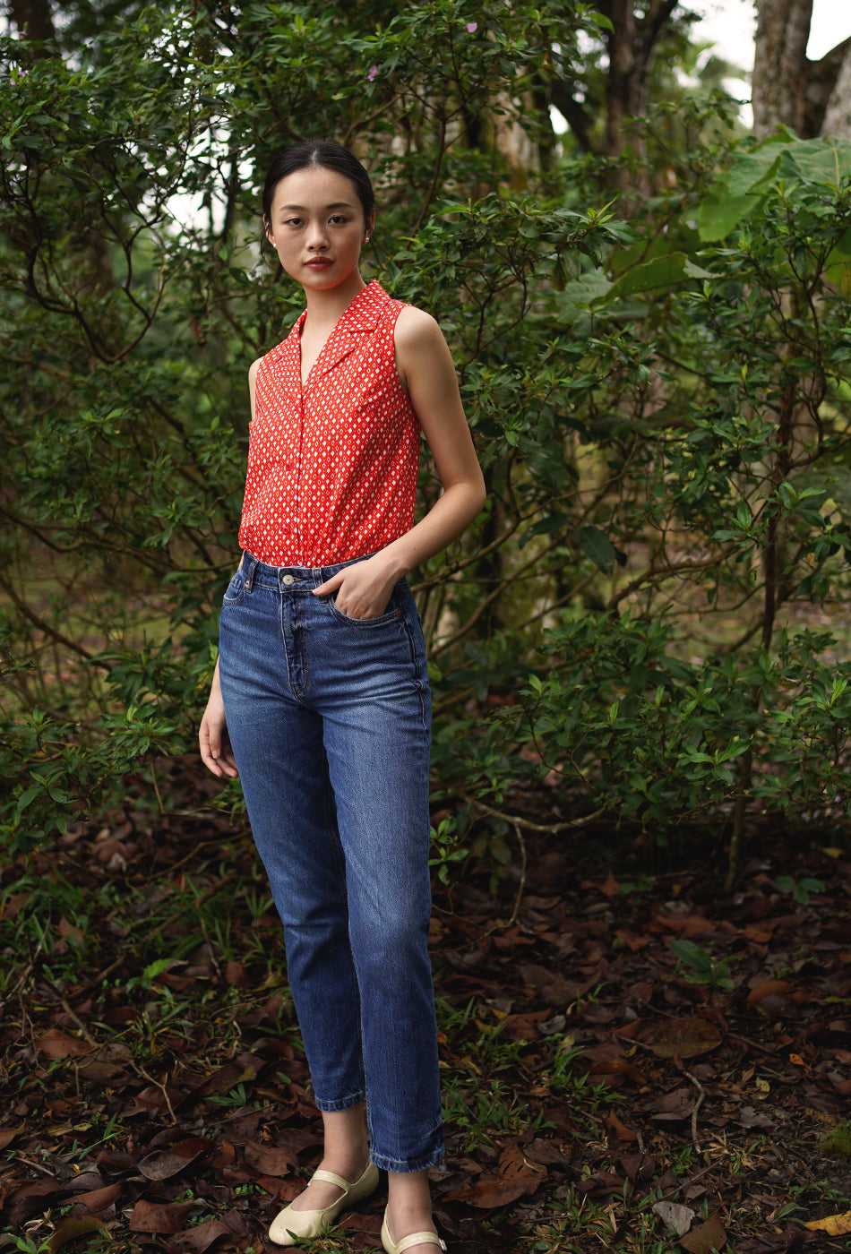 Good Times Cotton Top in Red Romance